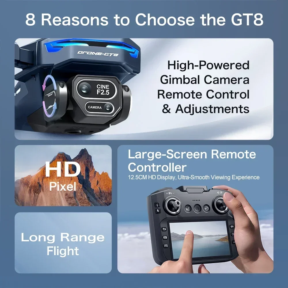Drone 4K HD GT8 Camera Obstacl - Drone E88Pro Rc 4K review and price