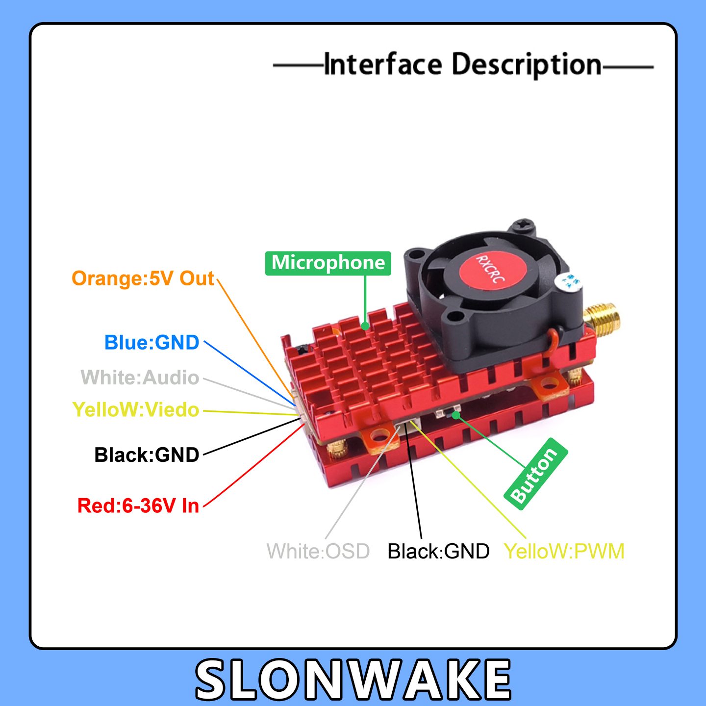 SLONWAKE 5.8G 2W VTX FPV 1800T - Drone Rc Harness review and price